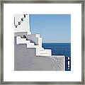 Whitewashed House In Greece Framed Print