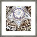 Wideangle View Of Blue Mosque Ceiling Framed Print