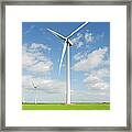 Wind Turbine In Rural Landscape Framed Print