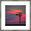 Windmill Sunset Framed Print