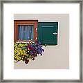 Window With Flowers Framed Print