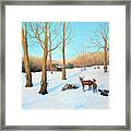 Winter Cabin Framed Print