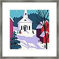 Winter Scene With A Small Church Framed Print