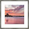 Winter Sunset At The Pier Framed Print