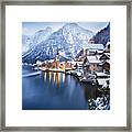 Winter View Of Hallstatt Traditional Framed Print
