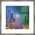 Winter Village And Christmas Market Framed Print