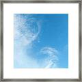 Wispy Clouds In Blue Sky Framed Print