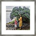 Woman And Child By The Lilac Bush, 1927 Framed Print