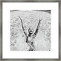 Woman Having Fun In Swimming Pool Framed Print