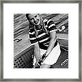 Woman In A Speedboat Framed Print