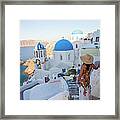 Woman Looking At View In The Island Of Framed Print