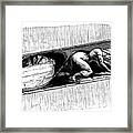Woman Putter Dragging A Sledge Of Coal Framed Print