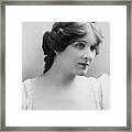 Woman With Crowning Braid And Curls Framed Print