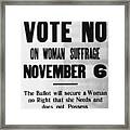 Womans Anti-suffrage Association Poster Framed Print