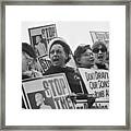 Women Protesting With Signs Framed Print