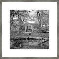 Wooden Bridge Over Stream - Waterloo Village Framed Print