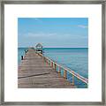 Wooden Pier With Boat In Phuket Framed Print