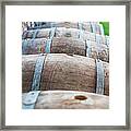 Wooden Wine Barrels Framed Print