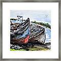 Wrecked River Boats Framed Print