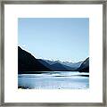 Xxxl Canoes And Mountain Lake Framed Print