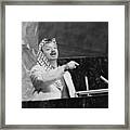 Yasser Arafat Addresses The Un General Framed Print