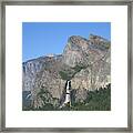 Yosemite National Park Panoramic View Waterfall Scene Framed Print