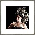 Young Adult Female With Eyes Closed And Framed Print
