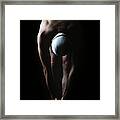 Young Man Training,swimming Framed Print