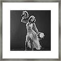 Young Woman Hula Dancer With Feathered Framed Print