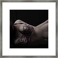 Young Woman Lying In Front Of Black Framed Print