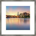 Zakim Bridge At Dawn Framed Print