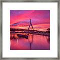 Zakim Bridge Sunset Framed Print