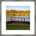 Zen Pond In Autumn Framed Print