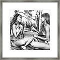 0891 Lilisha Dominique Girlfriend Guessing Beach Party Delray Framed Print