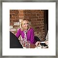 A Group Of Friends Drinking Coffee In A Bar #1 Framed Print