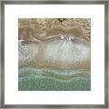 Aerial View Drone Of Empty Tropical Sandy Beach With Golden Sand. Seascape Background Framed Print