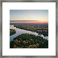 Areal Sunset On The Milleiles River Framed Print