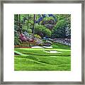 Augusta National Golf Club Masters Amen Corner Hole 12 Golden Bell Art Golf Course Oil Painting Art  #1 Framed Print
