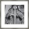 Immortal Stone - Black And White Photo Of The Statues Of Staglieno, Genoa #13 Framed Print