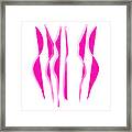 Bold Pink Abstract Curvy Lines Framed Print
