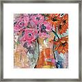 Bunch Of Happy Flowers Framed Print
