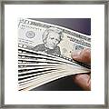 Businessman Holding Us Dollars #1 Framed Print