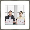 Businesspeople With Graphs #1 Framed Print