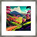 Cell  Shaded  Stunning  Indonesian  Landscape  Paint  By Asar Studios #1 Framed Print