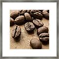 Closeup Of Brown Coffee Background #1 Framed Print
