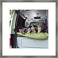 Couple With Motor Home Camping #1 Framed Print