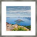 Crater Lake In The Evening Framed Print
