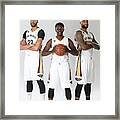 Demarcus Cousins, Jrue Holiday, And Anthony Davis Framed Print