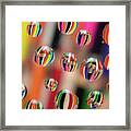 Drawing Pencils Reflected On Waterdrops Resting A Piece Of Glass #1 Framed Print