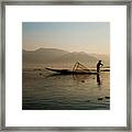 Fisherman At Inle Lake Framed Print
